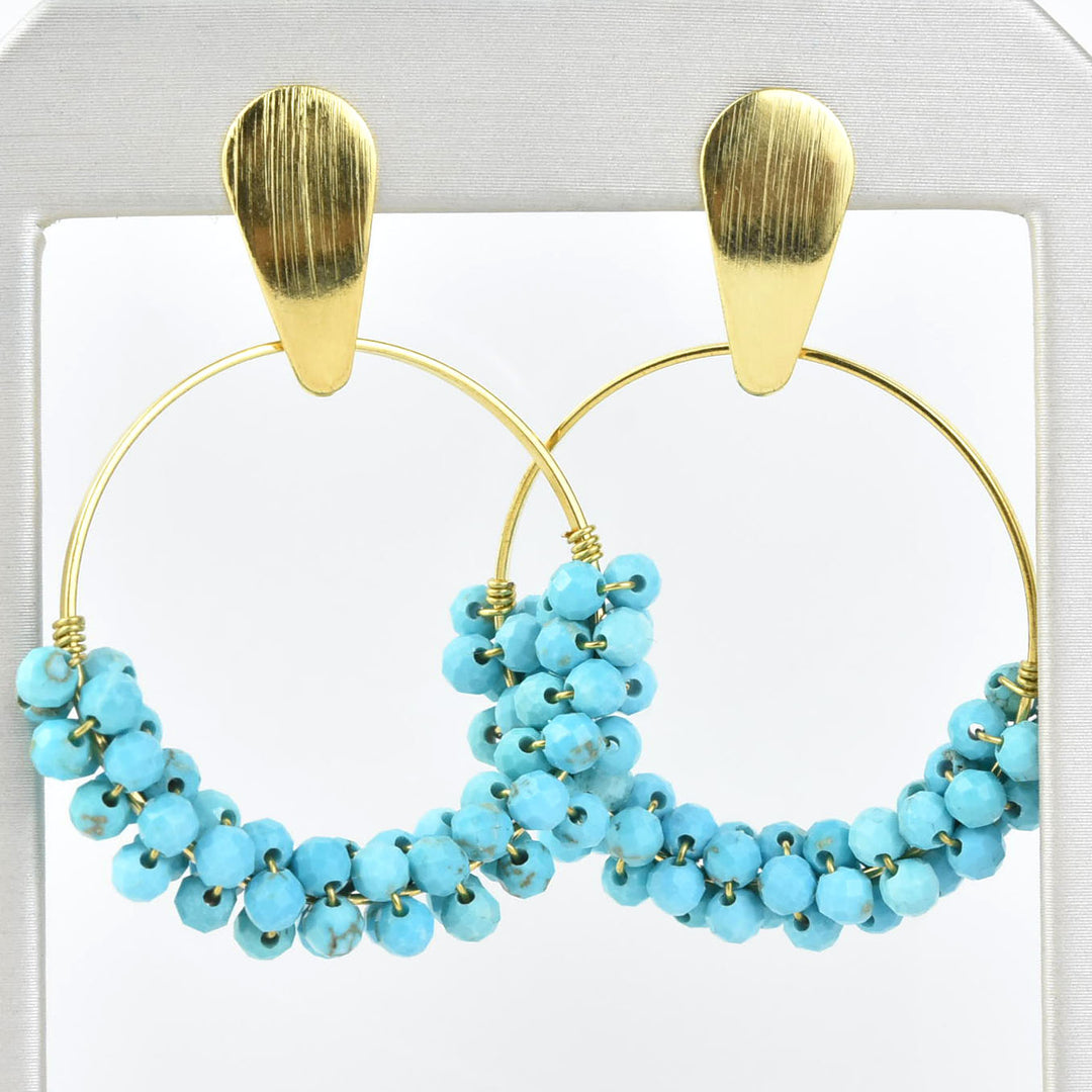 Turquoise Circle Earrings