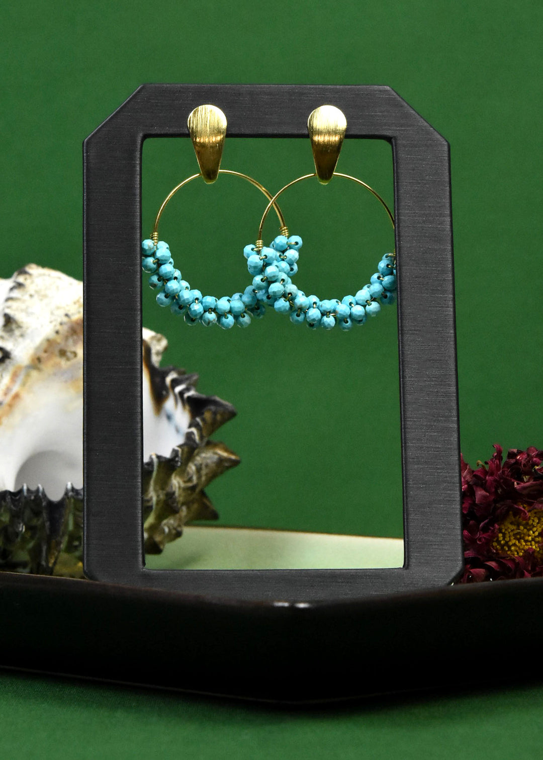 Turquoise Circle Earrings