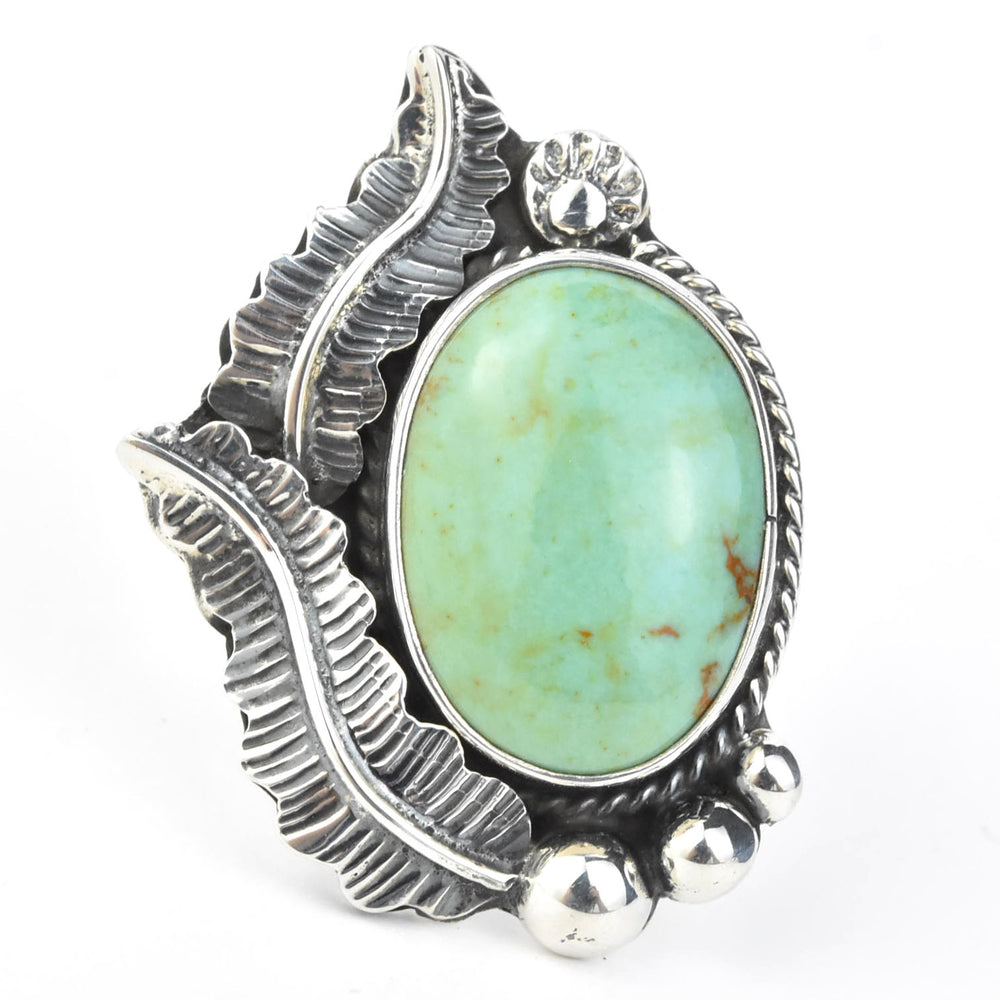 Leafy Turquoise Ring in Sterling Silver - Goldmakers Fine Jewelry