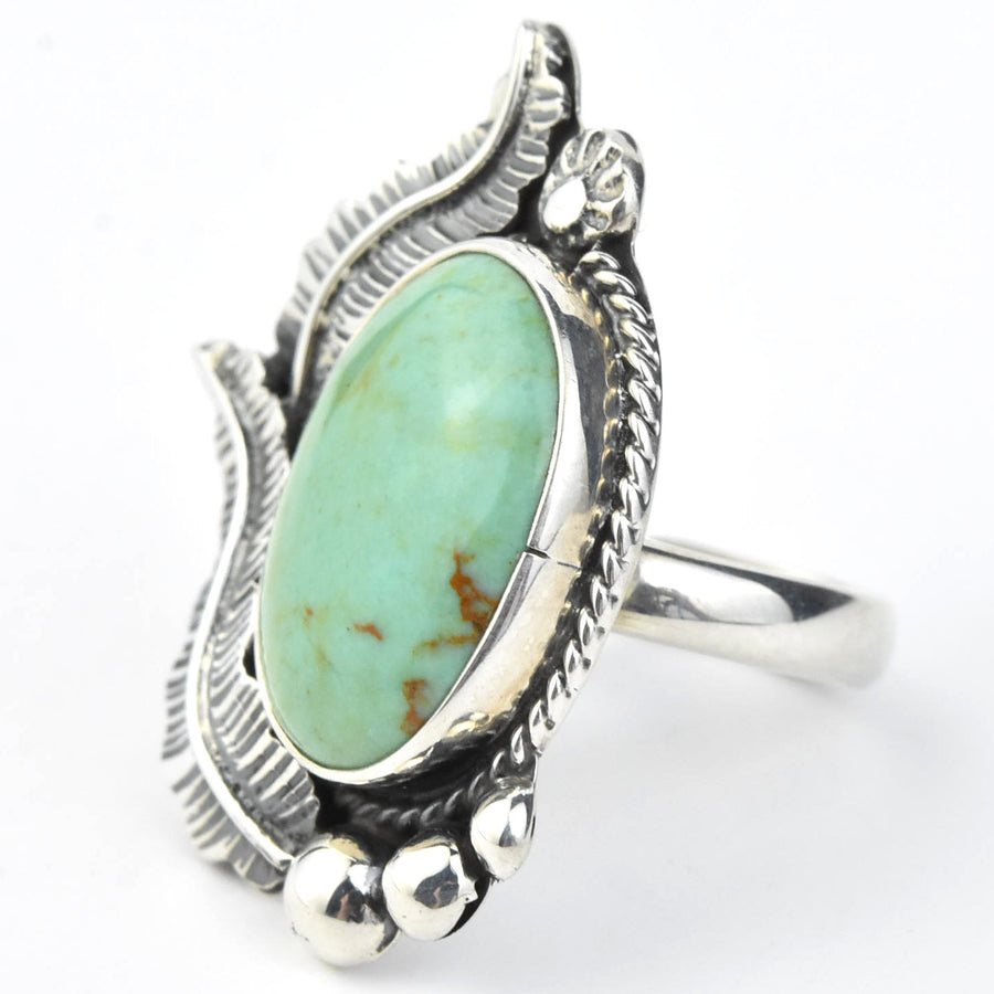 Leafy Turquoise Ring in Sterling Silver - Goldmakers Fine Jewelry