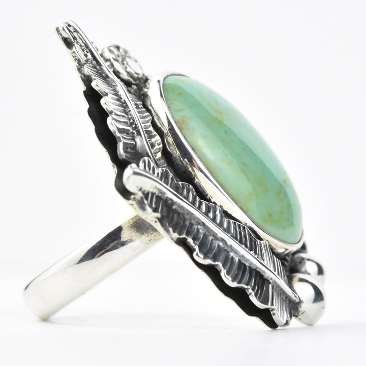Leafy Turquoise Ring in Sterling Silver - Goldmakers Fine Jewelry