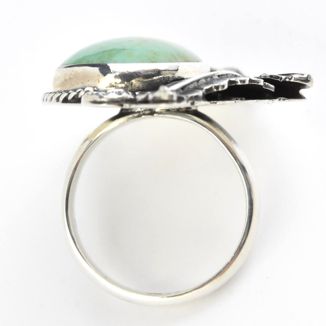 Leafy Turquoise Ring in Sterling Silver - Goldmakers Fine Jewelry