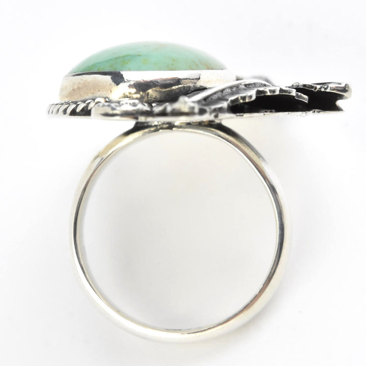 Leafy Turquoise Ring in Sterling Silver - Goldmakers Fine Jewelry