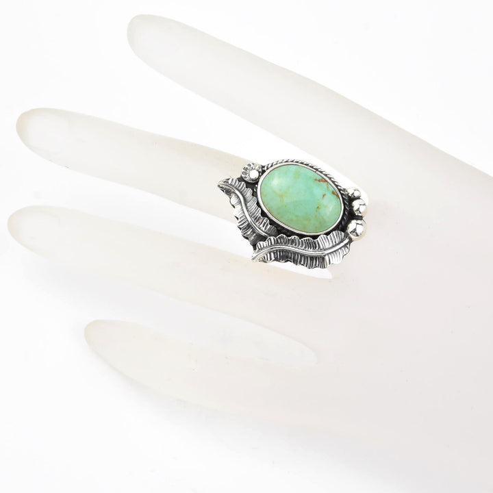 Leafy Turquoise Ring in Sterling Silver - Goldmakers Fine Jewelry