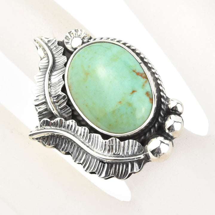 Leafy Turquoise Ring in Sterling Silver - Goldmakers Fine Jewelry