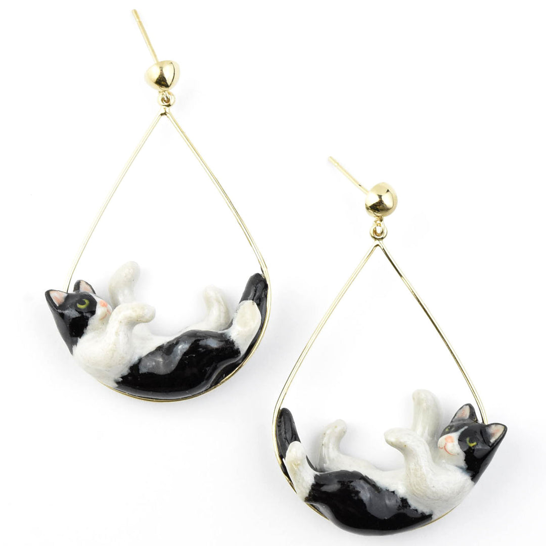 Tuxedo Kitty Earrings