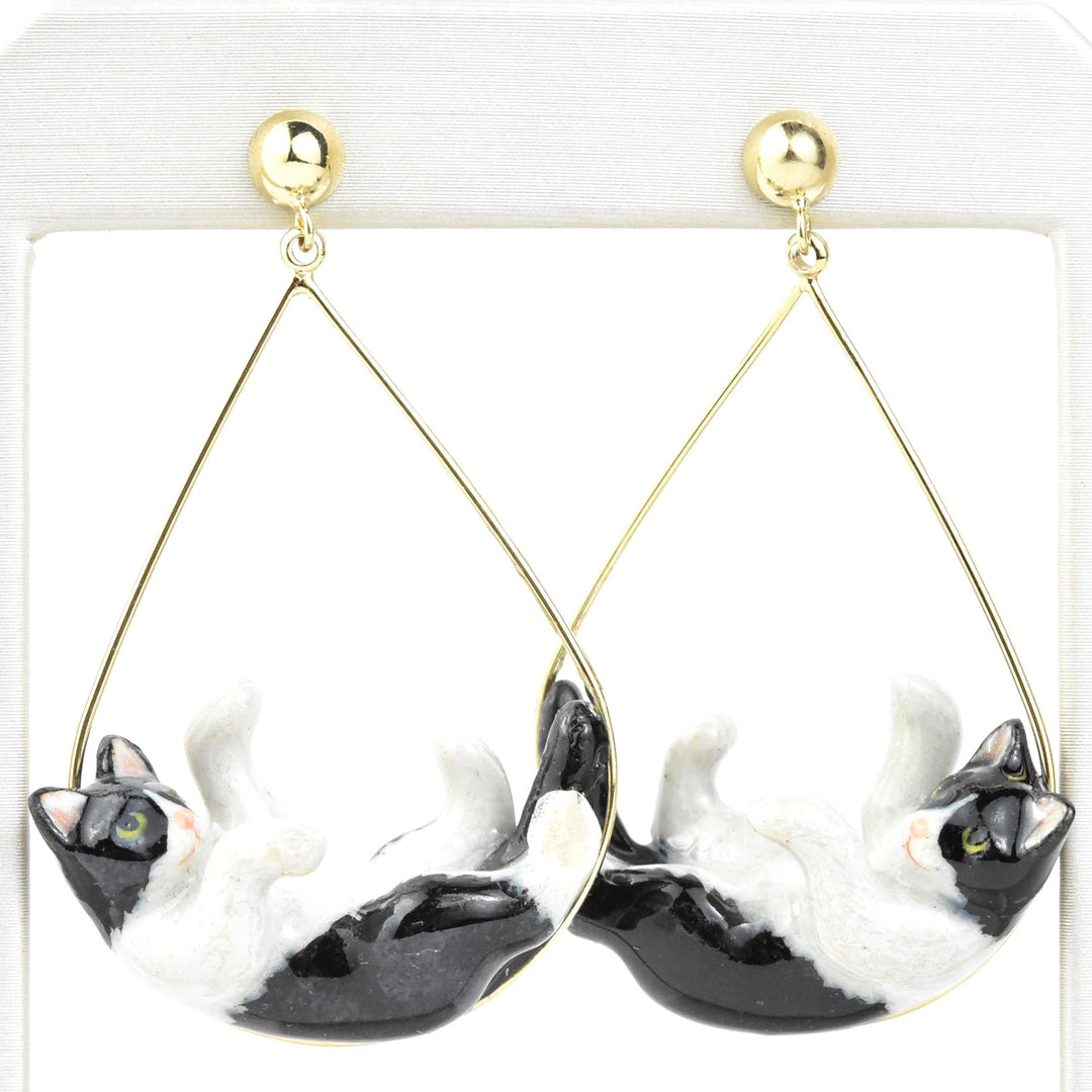 Tuxedo Kitty Earrings