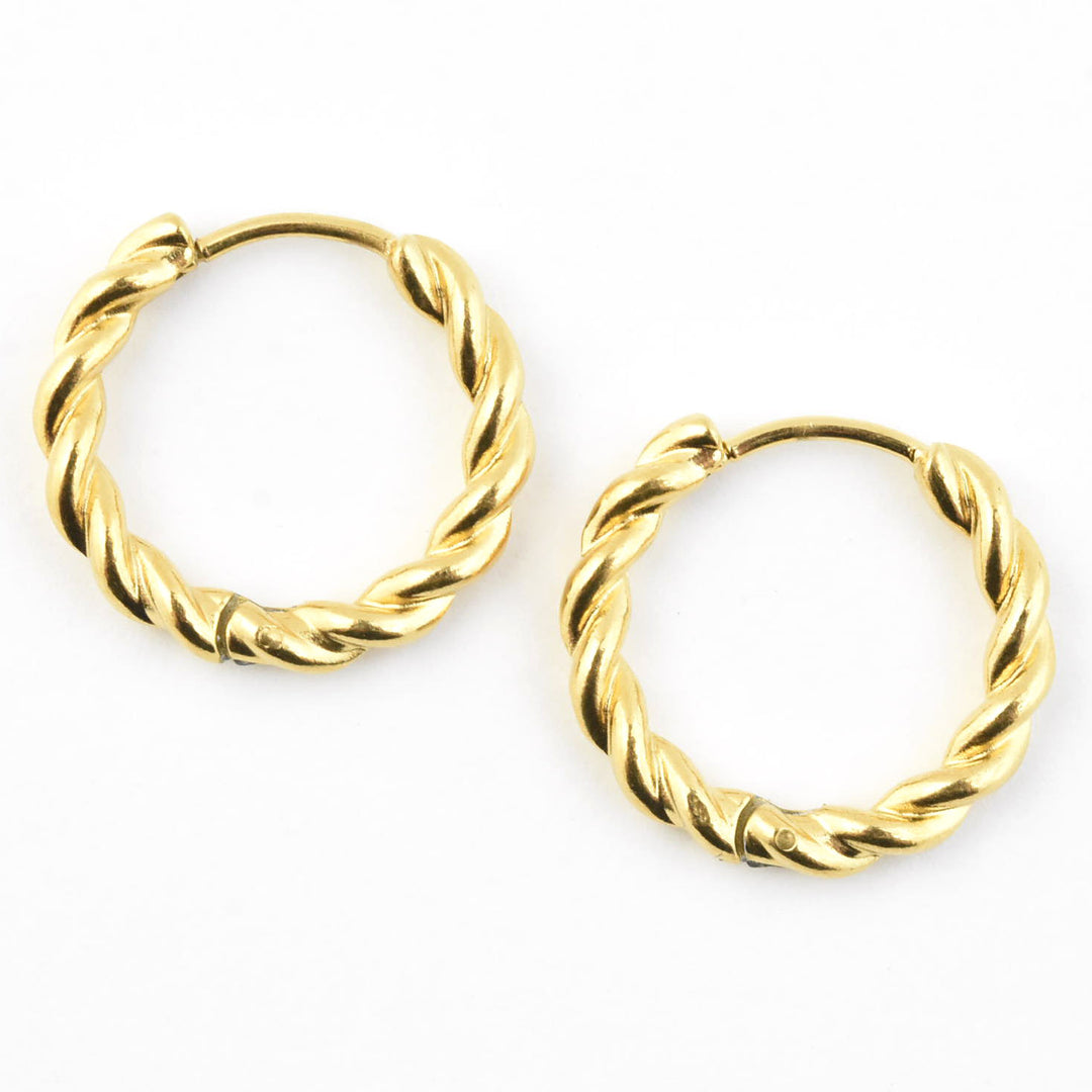 Twisted Rope Rounded Huggie Hoops
