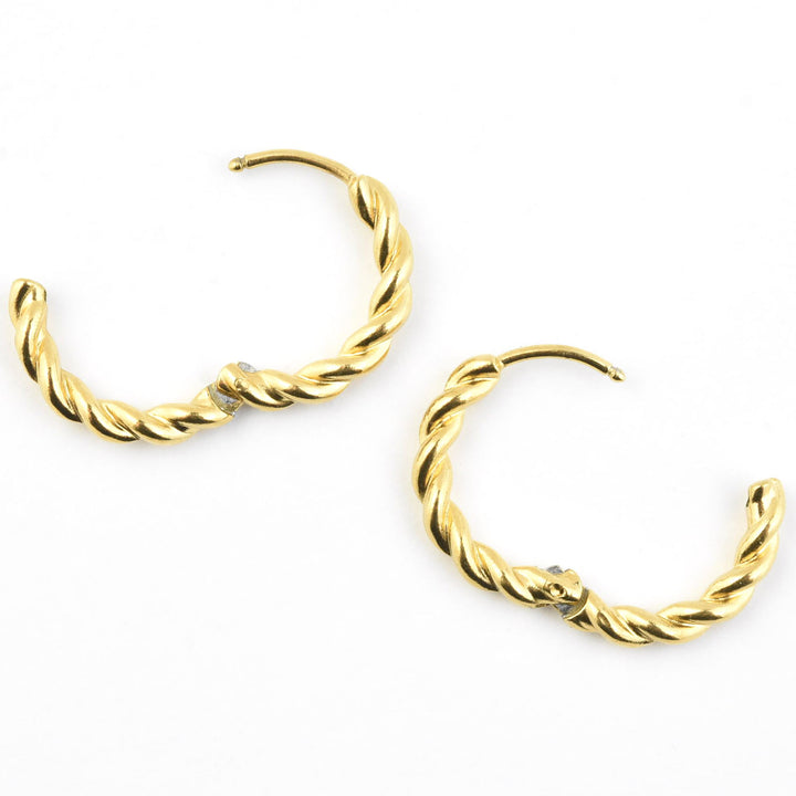 Twisted Rope Rounded Huggie Hoops