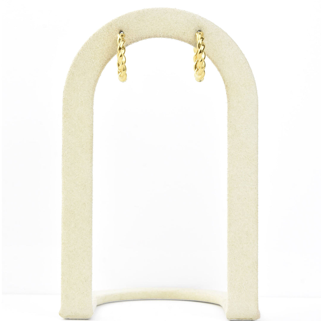 Twisted Rope Rounded Huggie Hoops