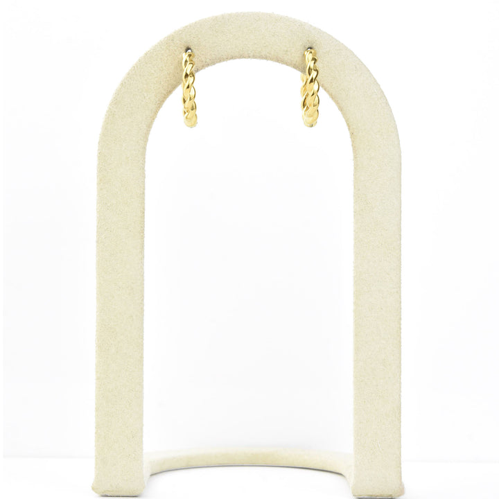 Twisted Rope Rounded Huggie Hoops