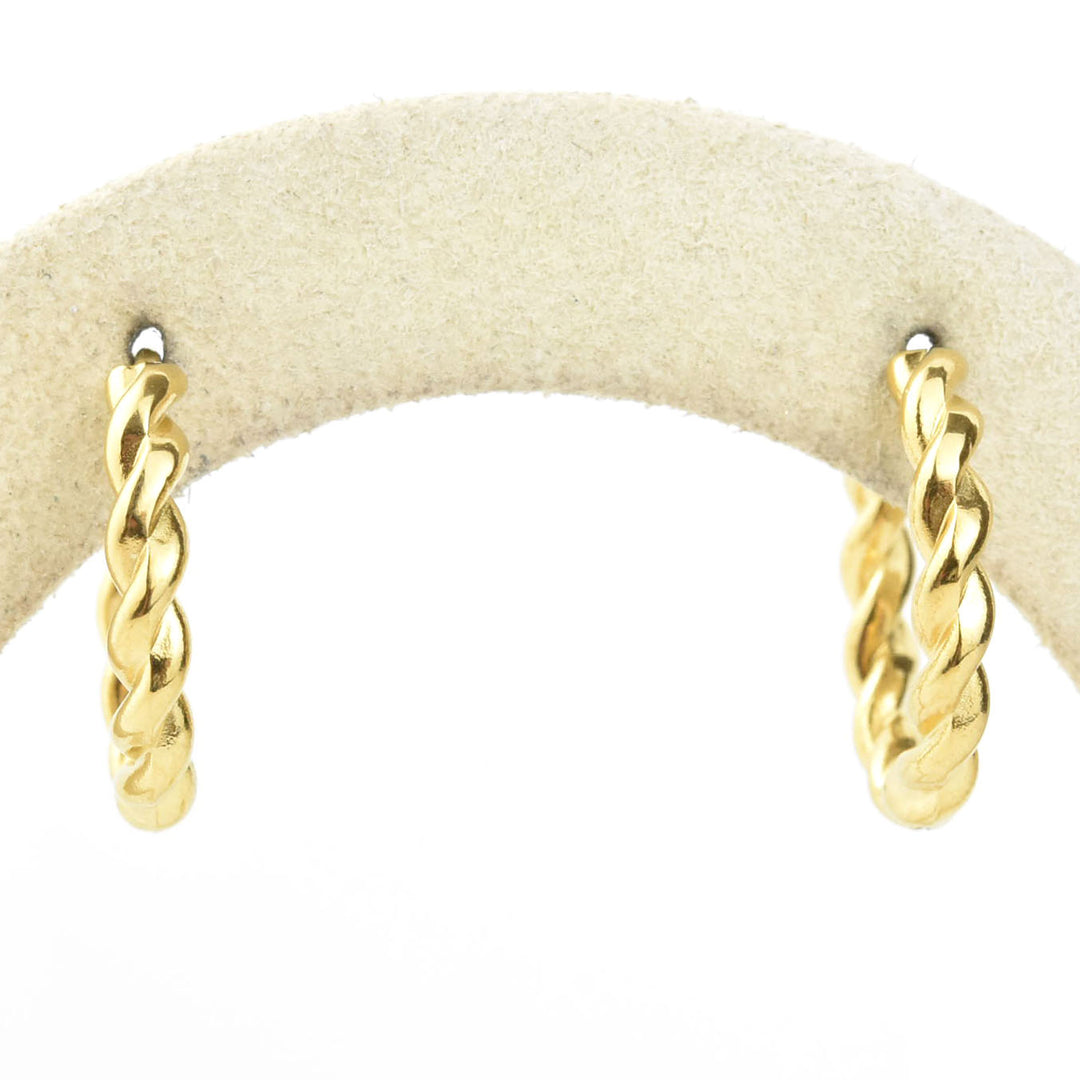Twisted Rope Rounded Huggie Hoops