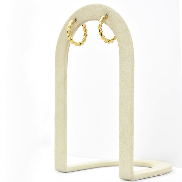 Twisted Rope Rounded Huggie Hoops