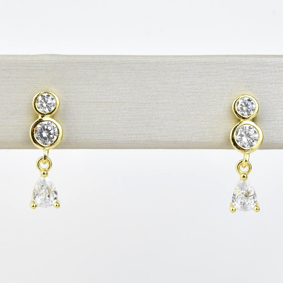 Bezel Set Crystal Drops - Goldmakers Fine Jewelry