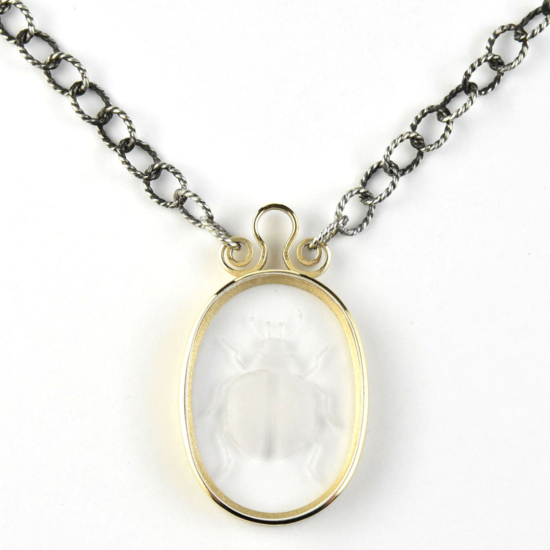 Two Tone Beetle Intaglio Necklace