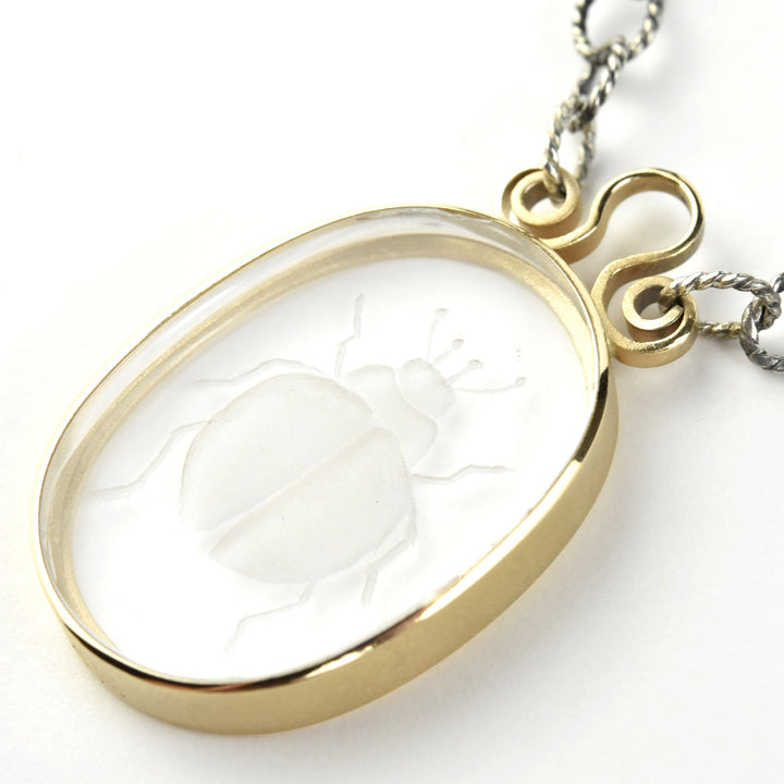 Two Tone Beetle Intaglio Necklace