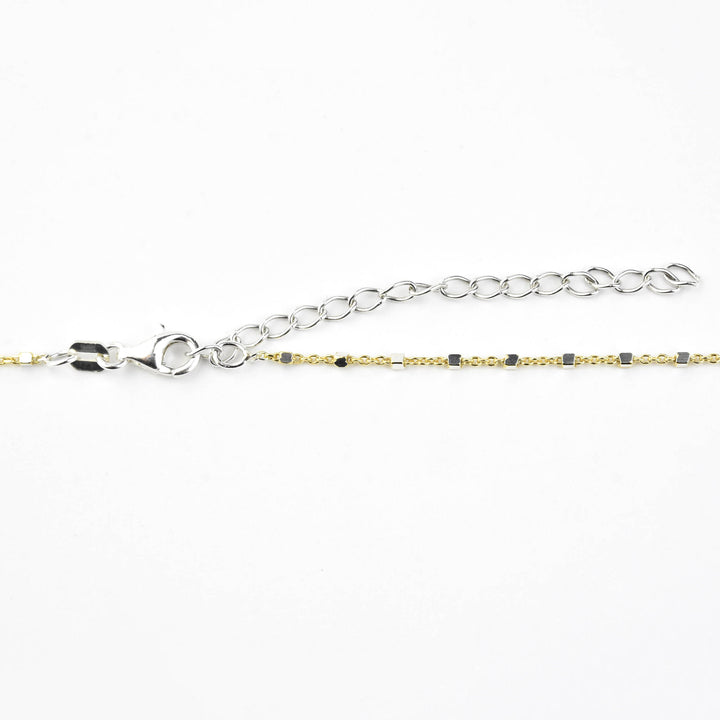 Mixed Metal Square Heart Necklace