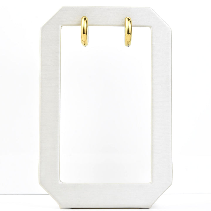Chunky Rounded Huggie Hoops, Two-tone - Goldmakers Fine Jewelry
