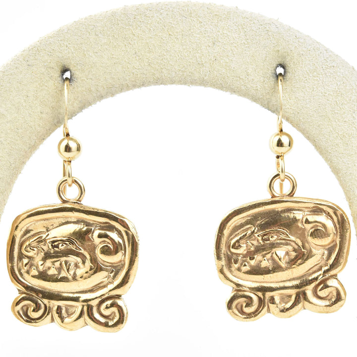 Tzi Mayan Dog Earrings