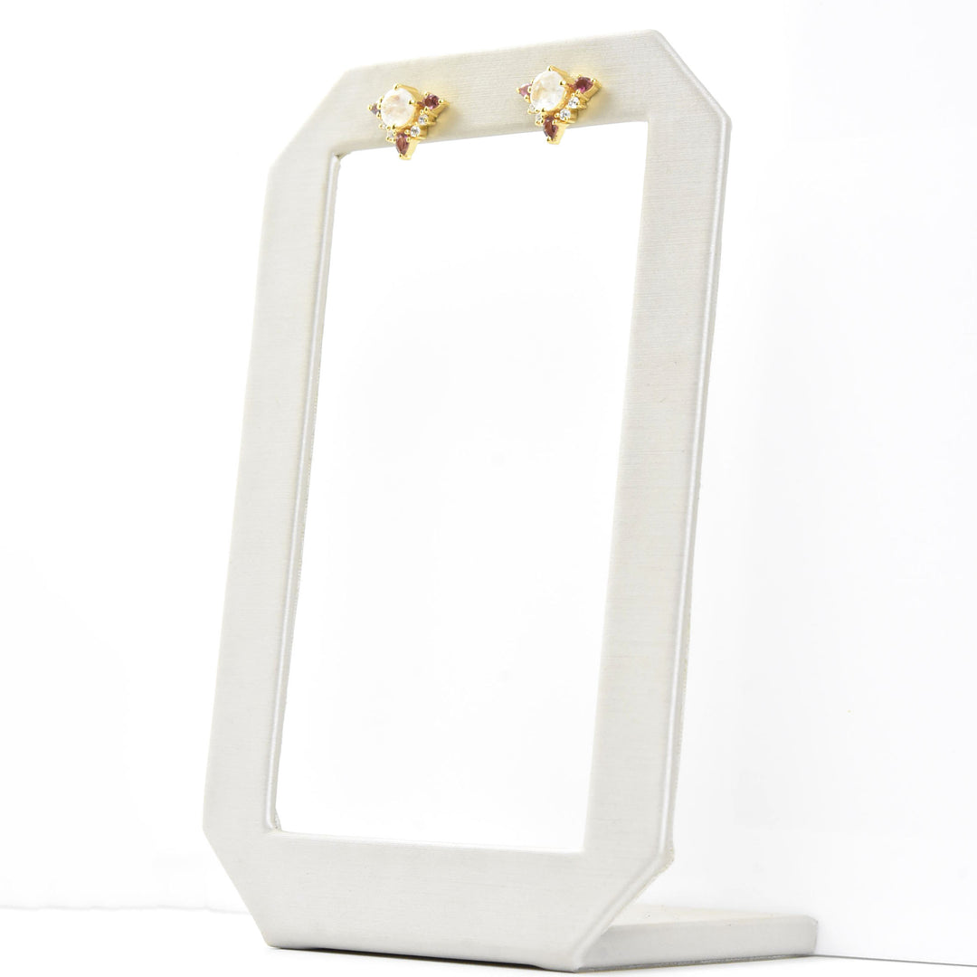 Rainbow Moonstone & Pink Topaz Unicorn Dream Studs - Goldmakers Fine Jewelry