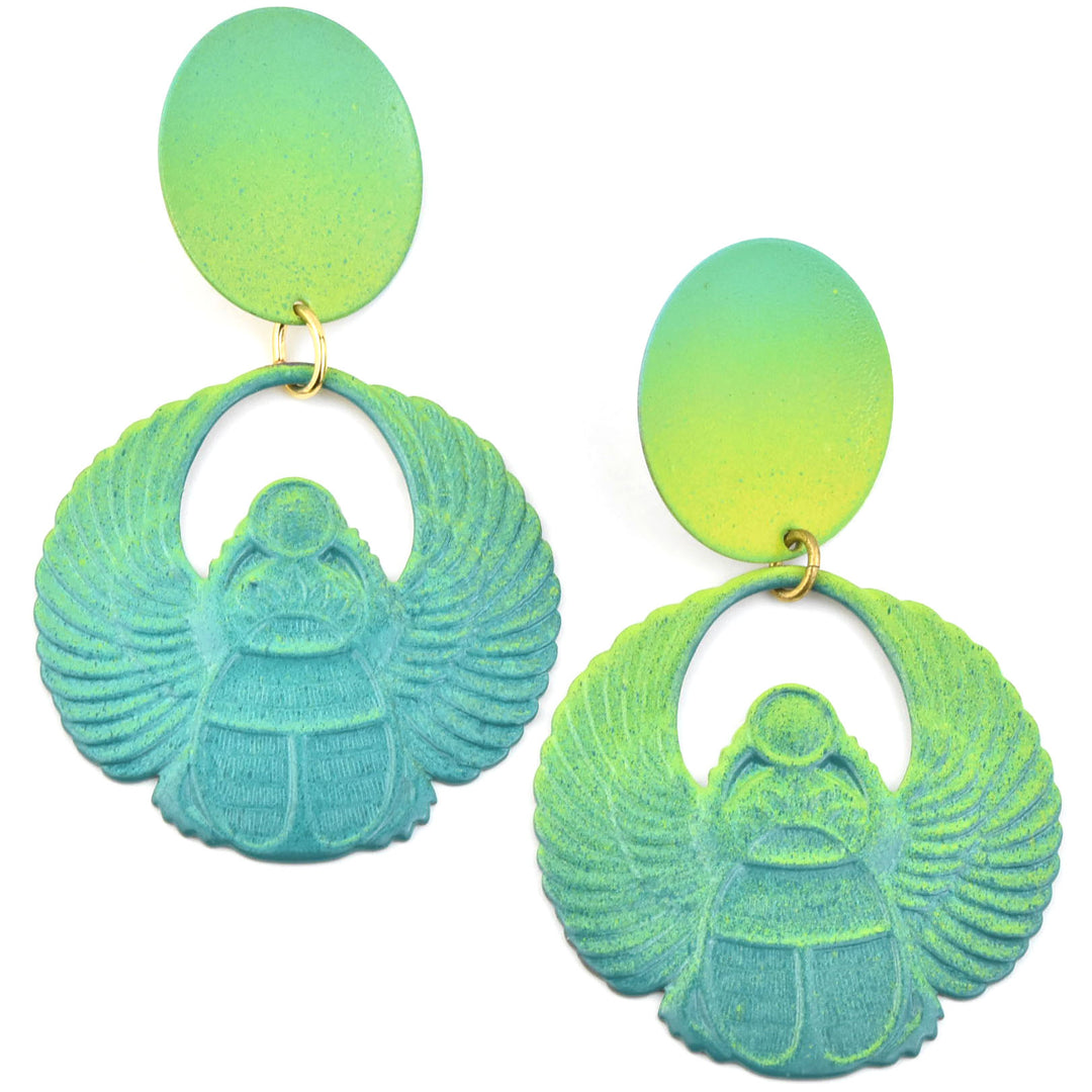 Verdant Scarab Earrings