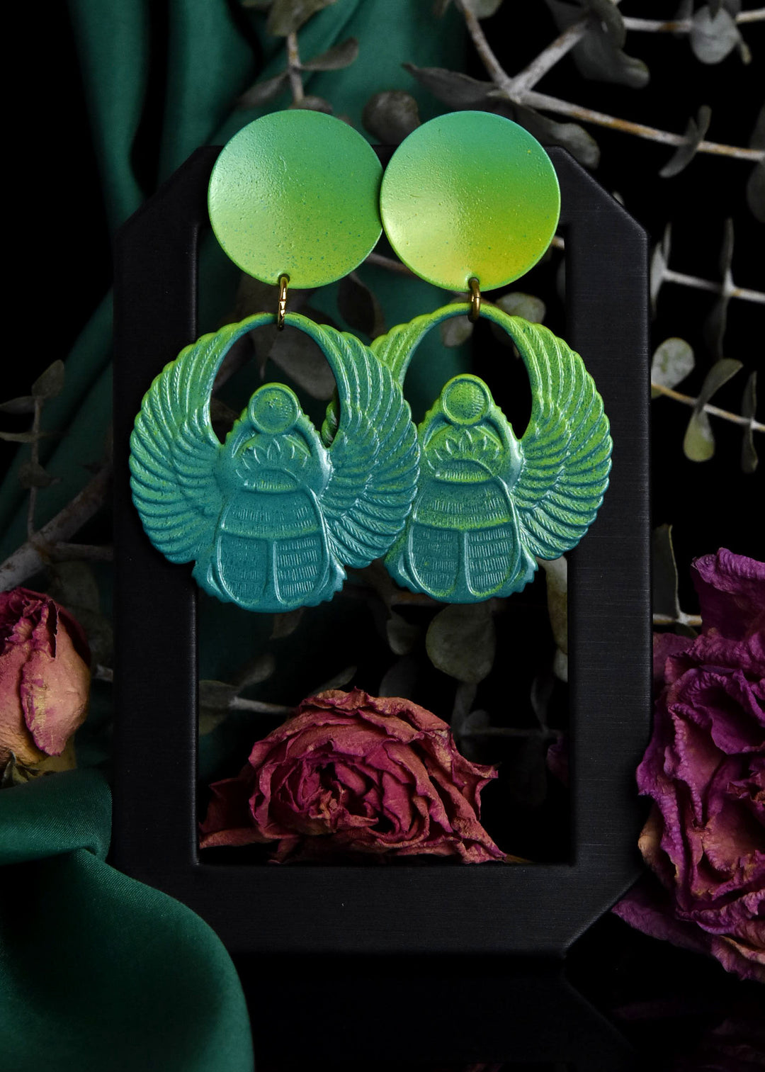 Verdant Scarab Earrings