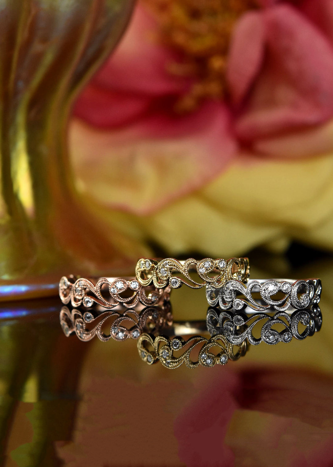 Victorian Ivy Diamond Band in Gold - Goldmakers Fine Jewelry