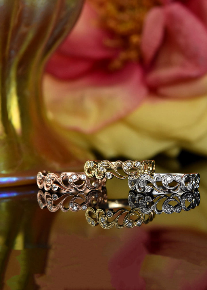 Victorian Ivy Diamond Band in Gold - Goldmakers Fine Jewelry