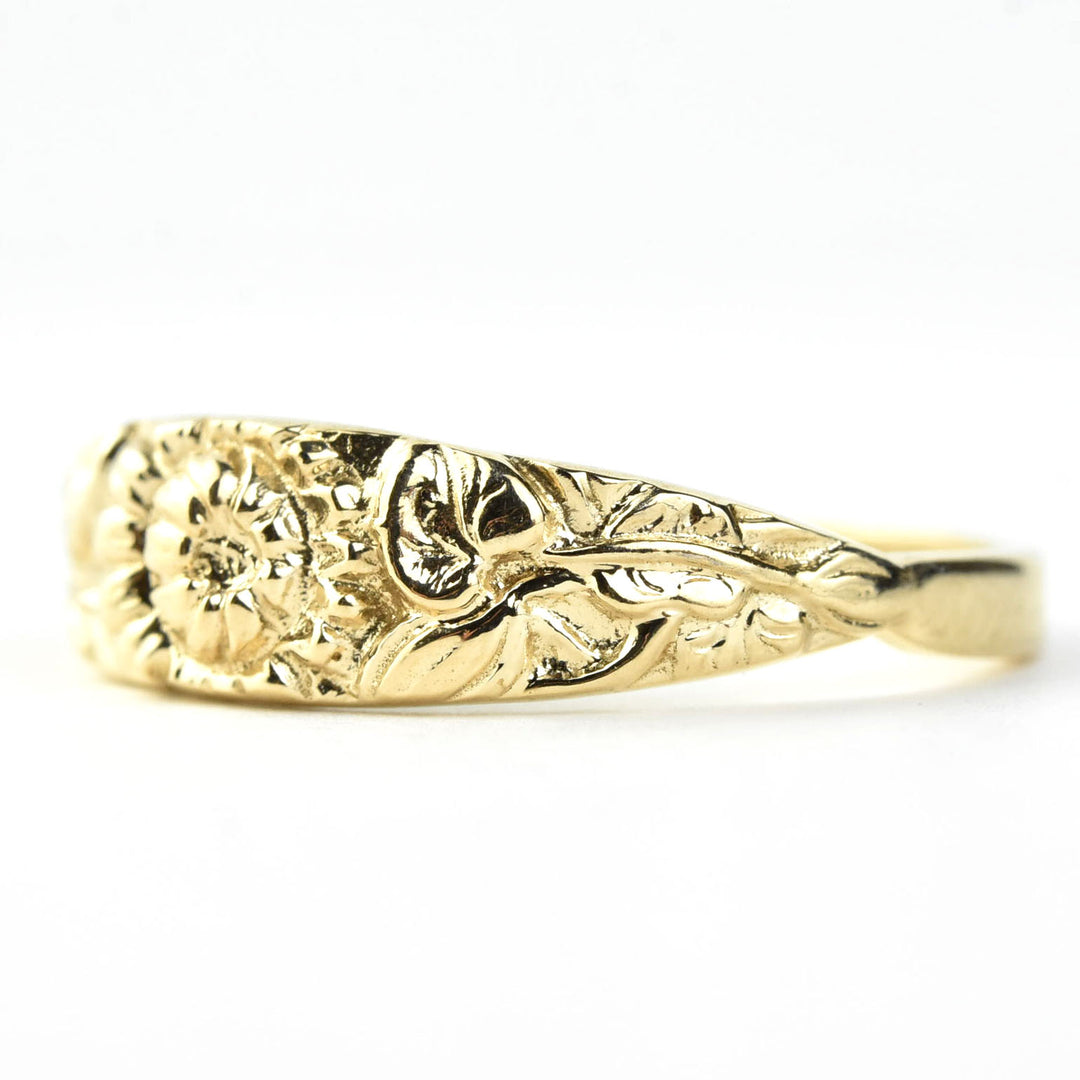 Victorian Bouquet Band in 14k Gold