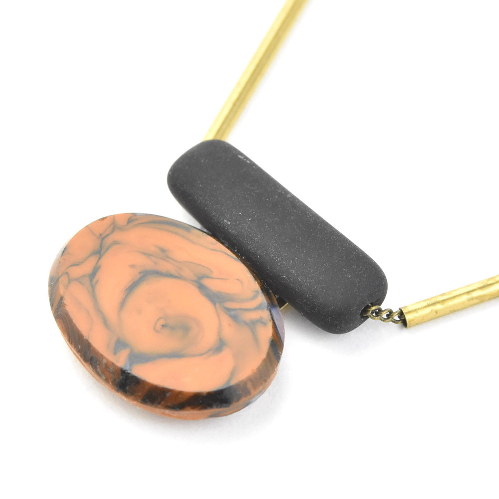 Vintage Orange Glass Necklace - Goldmakers Fine Jewelry