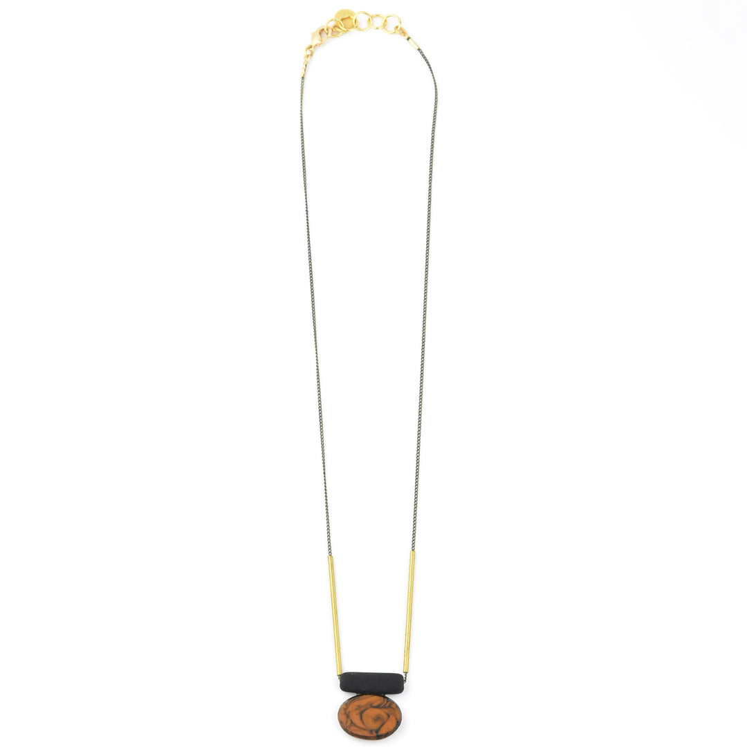 Vintage Orange Glass Necklace - Goldmakers Fine Jewelry