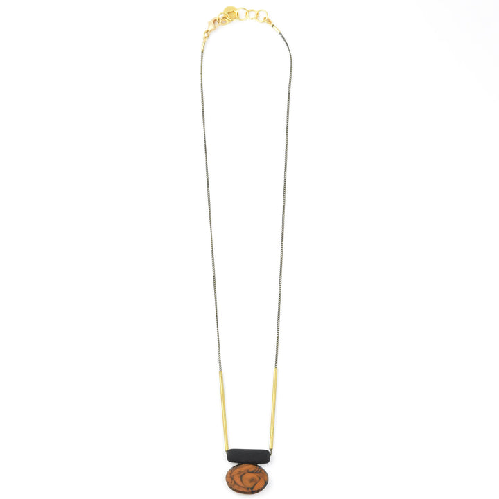 Vintage Orange Glass Necklace - Goldmakers Fine Jewelry