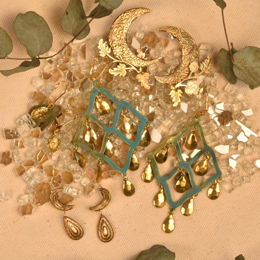 Verdigris Taru Earrings - Goldmakers Fine Jewelry