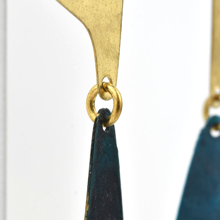 Teal Sculptura Earrings - Goldmakers Fine Jewelry