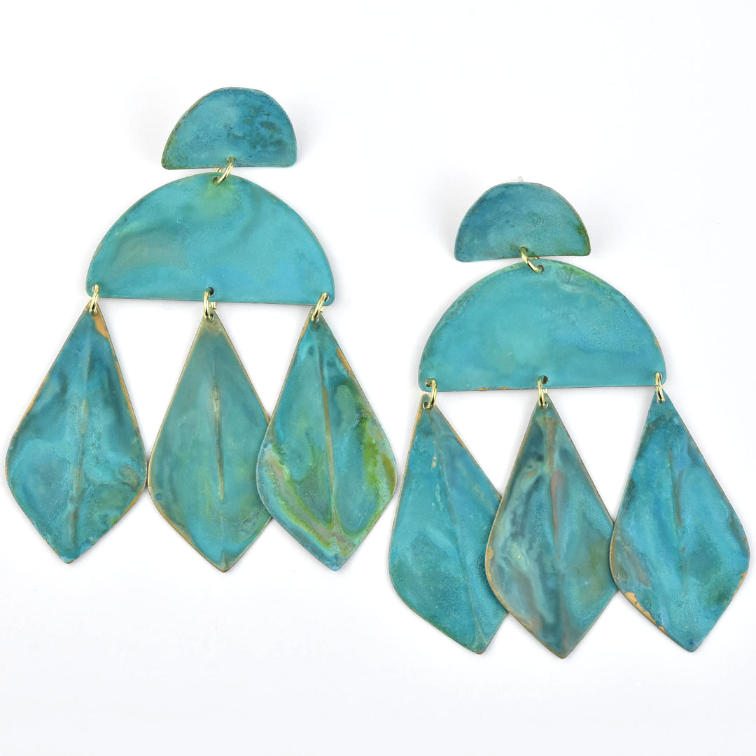 Verdigiris Kalaiya Earrings - Goldmakers Fine Jewelry