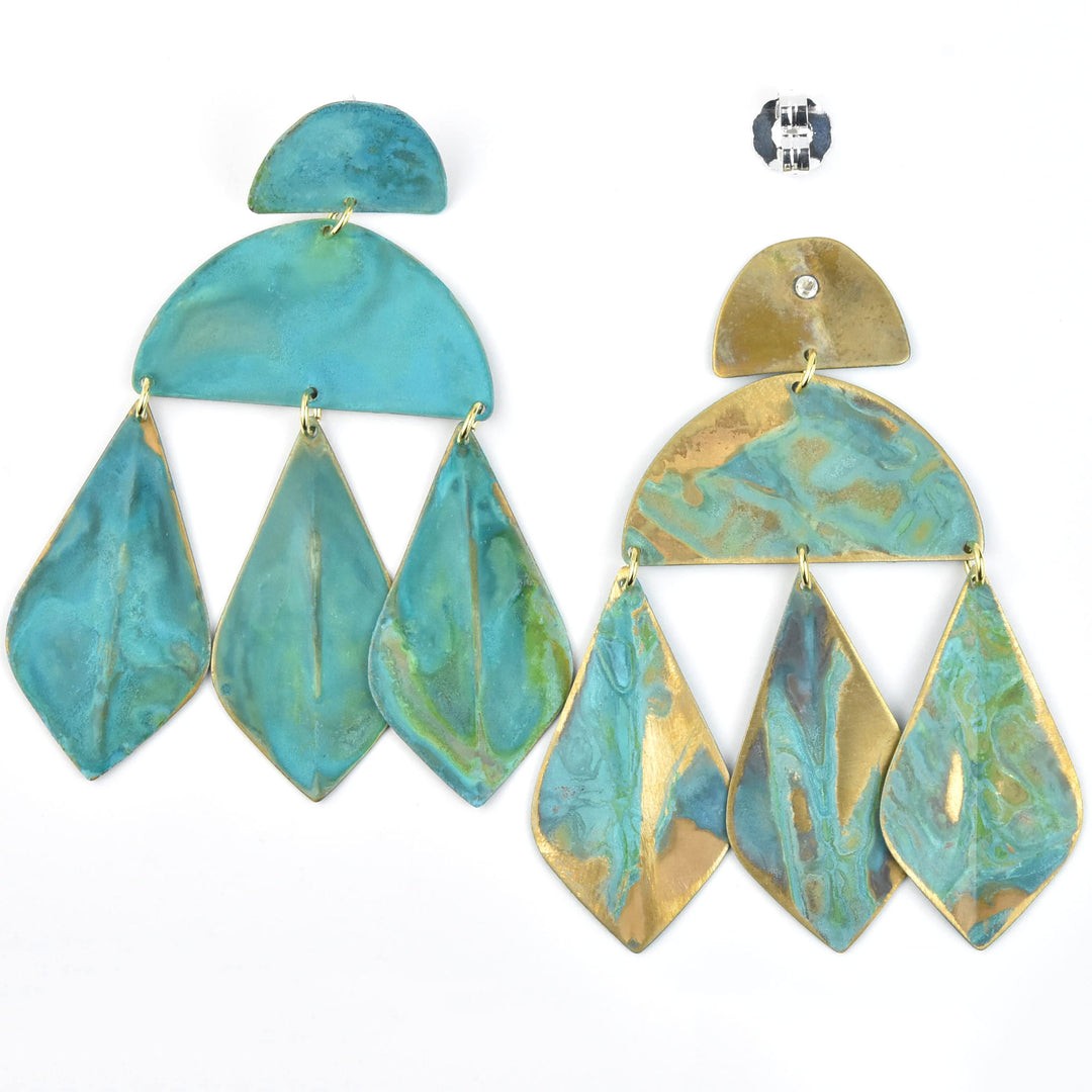 Verdigiris Kalaiya Earrings - Goldmakers Fine Jewelry
