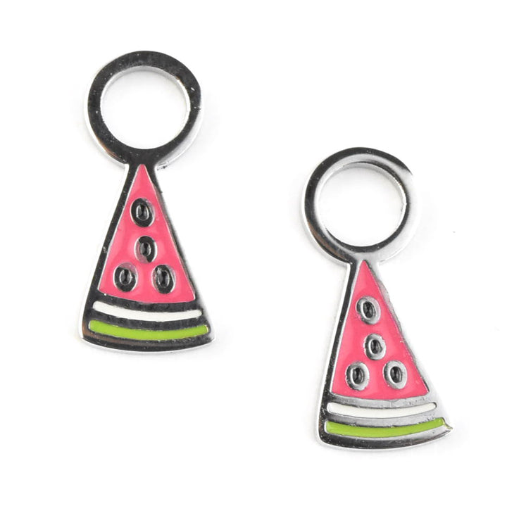 Mini Watermelon Huggie Hoop Charms - Goldmakers Fine Jewelry