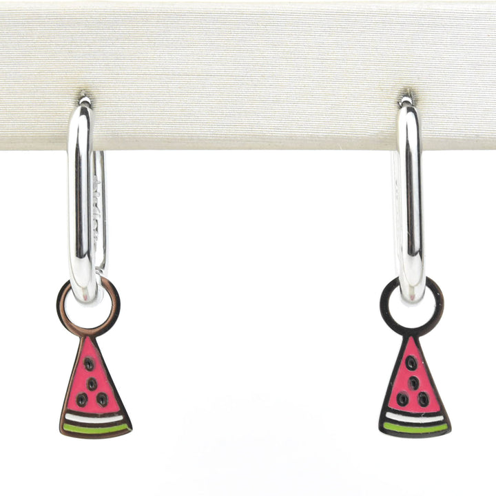 Mini Watermelon Huggie Hoop Charms - Goldmakers Fine Jewelry