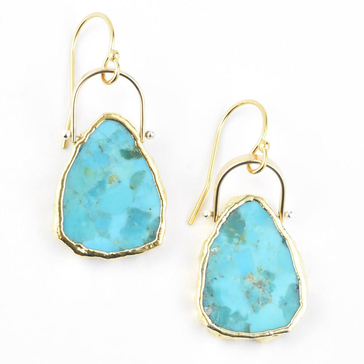 Wave Signature Earrings in Turquoise - Goldmakers Fine Jewelry