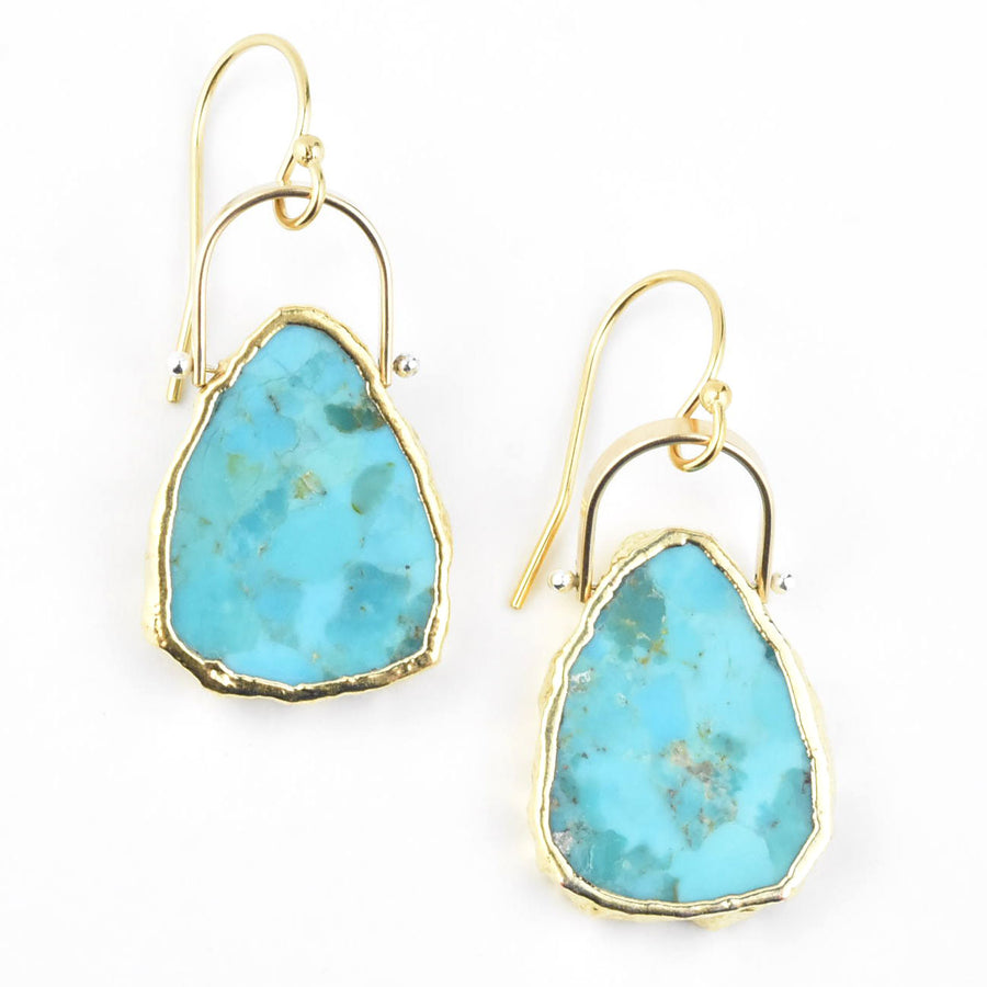 Wave Signature Earrings in Turquoise - Goldmakers Fine Jewelry