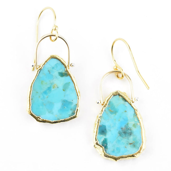 Wave Signature Earrings in Turquoise - Goldmakers Fine Jewelry