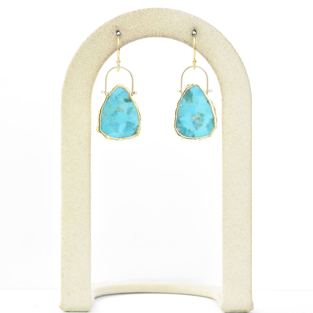 Wave Signature Earrings in Turquoise - Goldmakers Fine Jewelry
