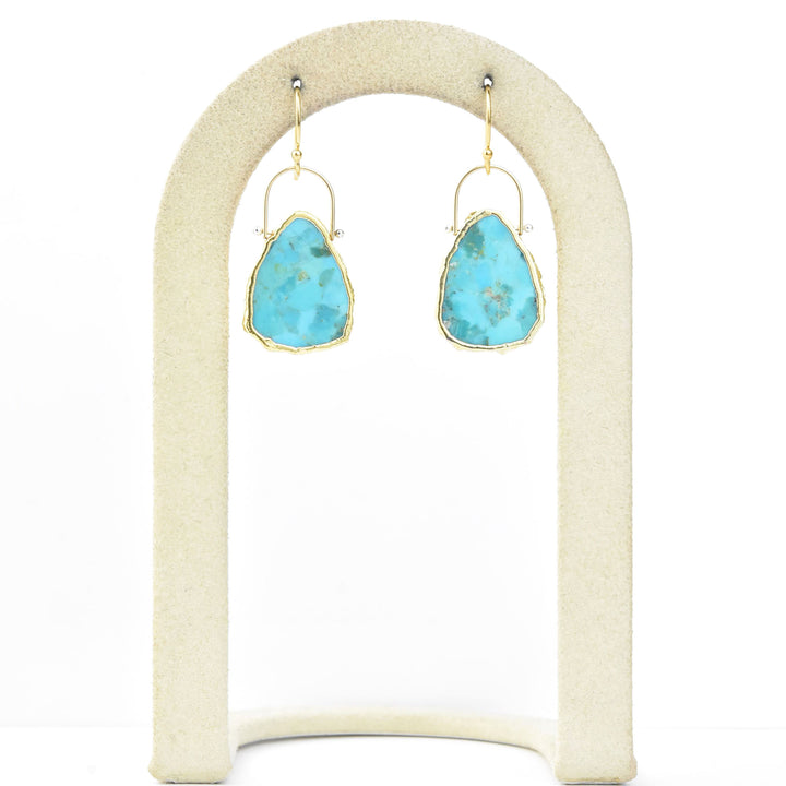 Wave Signature Earrings in Turquoise - Goldmakers Fine Jewelry