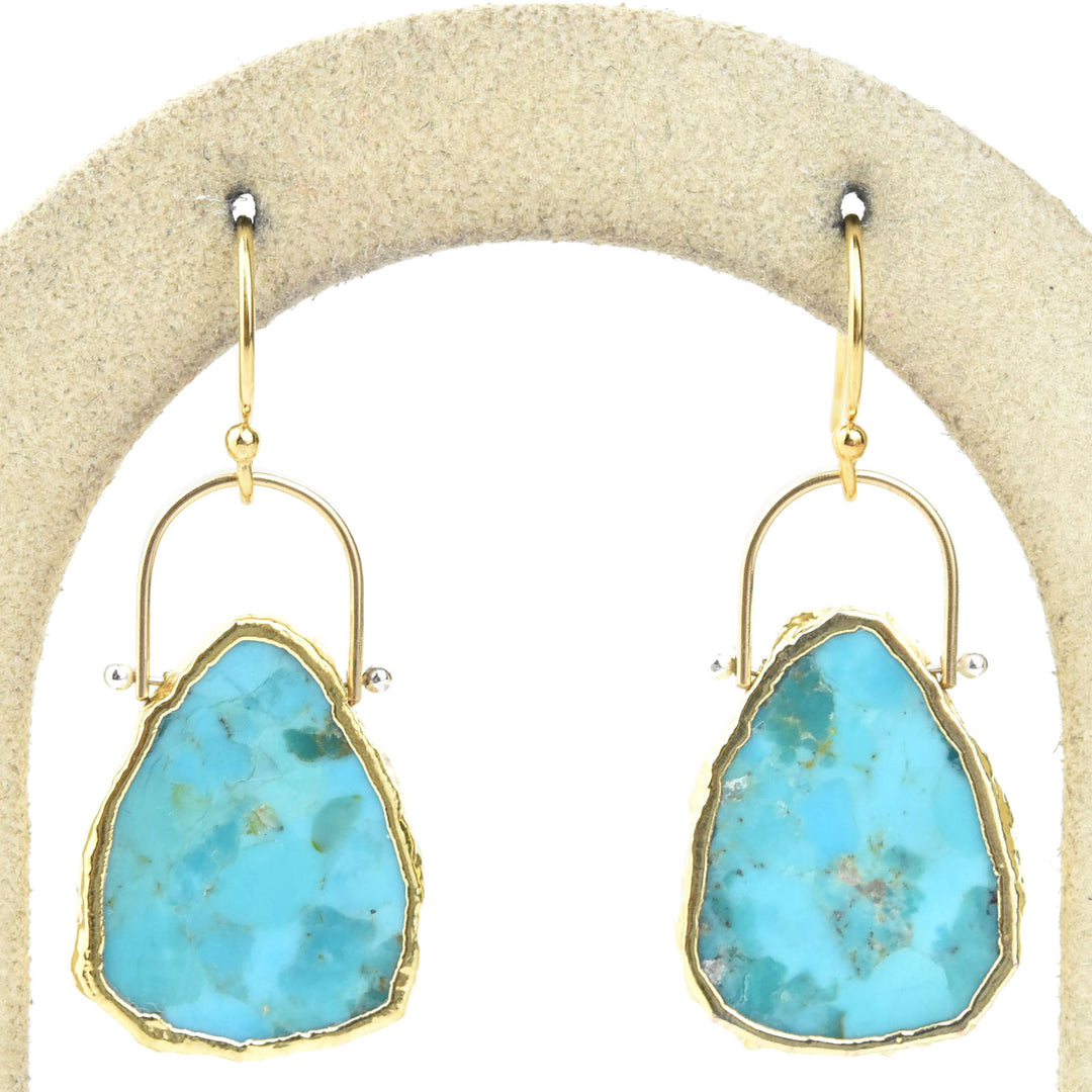 Wave Signature Earrings in Turquoise - Goldmakers Fine Jewelry