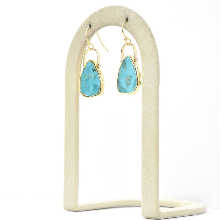 Wave Signature Earrings in Turquoise - Goldmakers Fine Jewelry