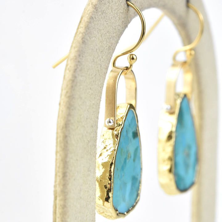 Wave Signature Earrings in Turquoise - Goldmakers Fine Jewelry