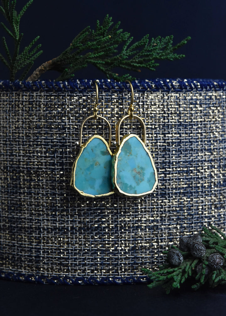 Wave Signature Earrings in Turquoise - Goldmakers Fine Jewelry