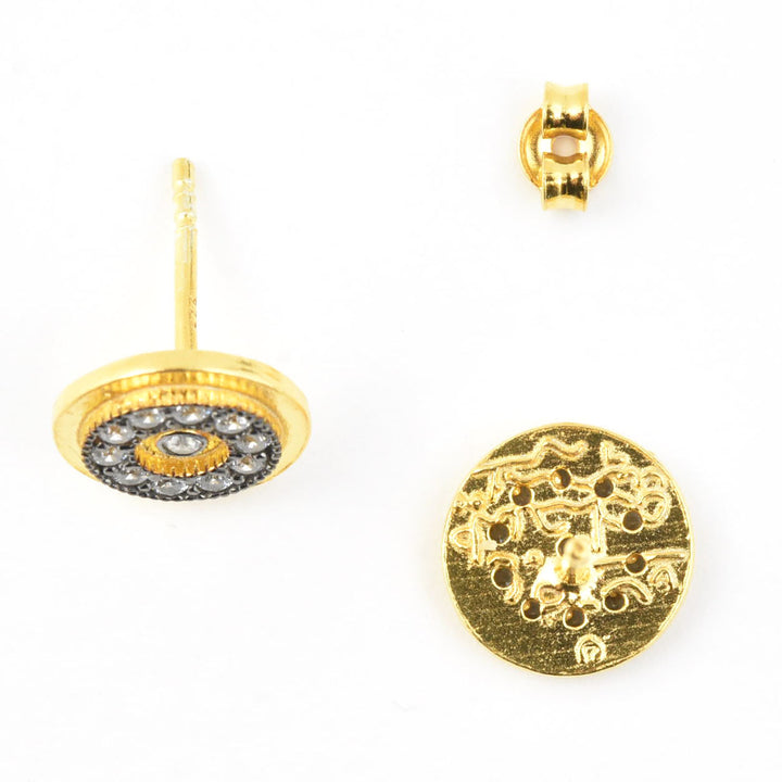 Fancy Two Tone Vermeil CZ Studs