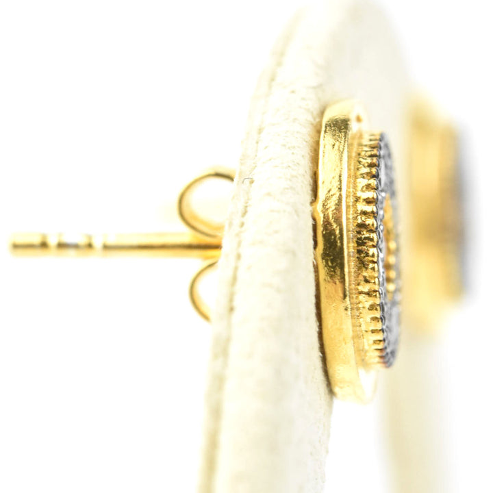 Fancy Two Tone Vermeil CZ Studs