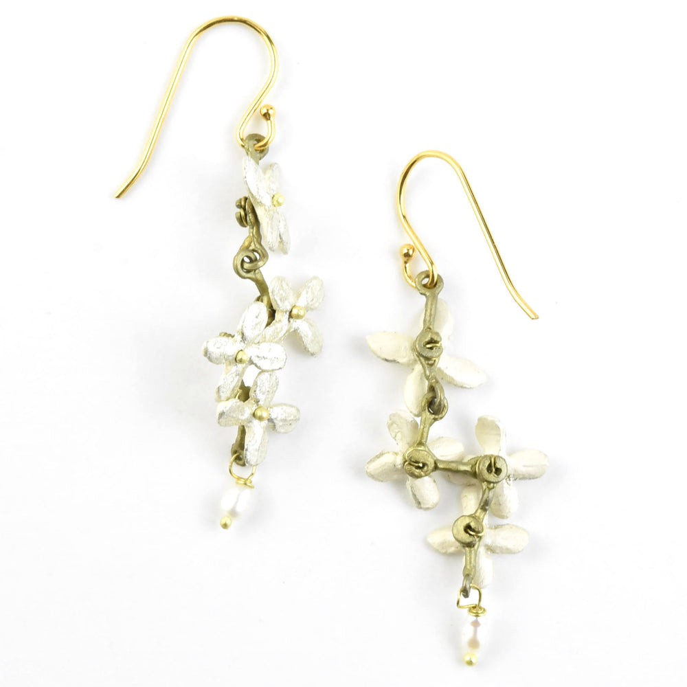 White Hydrangea Earrings - Goldmakers Fine Jewelry